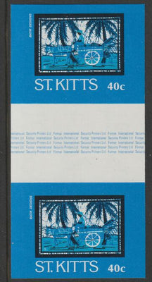 St Kitts 1985 Batik Designs 2nd series 40c (Donkey Cart) imperf inter-paneau gutter pair unmounted mint as SG 170