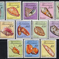 Micronesia 1989 Sea Shells definitive set complete 12 values unmounted mint, SG 136-47