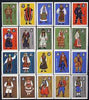 Match Box Labels - complete set of 20 Folk Costumes, superb unused condition (Yugoslavian Drava series)
