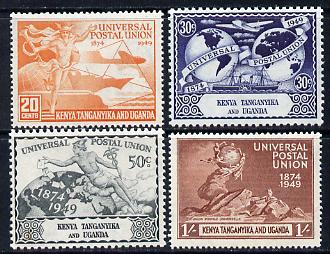 Kenya, Uganda & Tanganyika 1949 KG6 75th Anniversary of Universal Postal Union set of 4 unmounted mint, SG 159-62