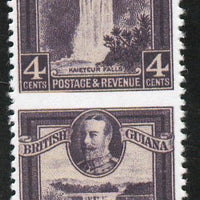 British Guiana 1934-51 KG5 Kaieteur Falls 4c slate-violet vertical pair with horizontal perfs omitted,'Maryland' unused forgery, as SG 291b - the word Forgery is either handstamped or printed on the back and comes on a presentatio……Details Below