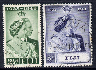 Fiji 1948 KG6 Royal Silver Wedding set of 2 cds used SG 270-1