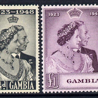 Gambia 1948 KG6 Royal Silver Wedding perf set of 2 mounted mint, SG 166-7