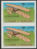St Thomas & Prince Islands 1979 Aviation History 0.5Db (Wright Flyer 1) imperf proof pair in issued colours on ungummed paper