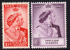 Pitcairn Islands 1949 KG6 Royal Silver Wedding perf set of 2 mounted mint, SG 11-12
