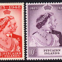 Pitcairn Islands 1949 KG6 Royal Silver Wedding perf set of 2 mounted mint, SG 11-12