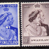 Swaziland 1948 KG6 Royal Silver Wedding perf set of 2 mounted mint, SG 46-7