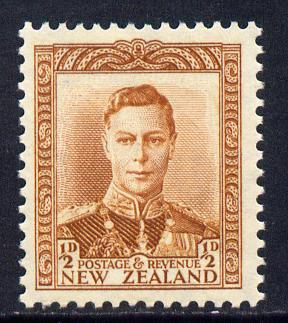 New Zealand 1938-44 KG6 1/2d orange-brown unmounted mint, SG 604
