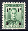 New Zealand 1941 KG6 surcharged 1d on 1/2d green unmounted mint, SG 628