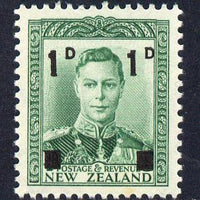 New Zealand 1941 KG6 surcharged 1d on 1/2d green unmounted mint, SG 628