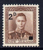 New Zealand 1941 KG6 surcharged 2d on 1.5d purple-brown unmounted mint, SG 629
