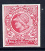 Cinderella - Great Britain 1911 De La Rue undenominated imperf Minerva Head dummy stamp in cerise with part shaded background unmounted mint