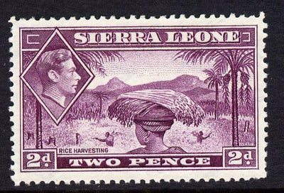 Sierra Leone 1938-44 KG6 Rice Harvesting 2d mauve unmounted mint SG 191