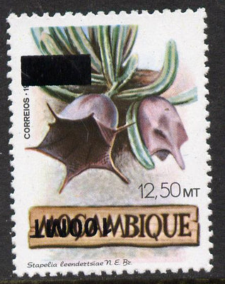 Mozambique 1994 Surcharged 100m on 12m50 Flowers with surch inverted unmounted mint SG 1373var