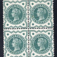 Great Britain 1900 QV 1/2d blue-green block of 4 mounted mint SG213