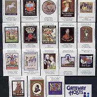 Match Box Labels - complete set of 18+1 Inn Signs, superb unused condition (Cornish Match Co for Gateway Hosts)