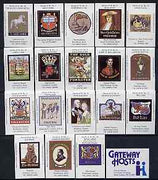 Match Box Labels - complete set of 18+1 Inn Signs, superb unused condition (Cornish Match Co for Gateway Hosts)