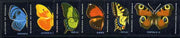 Match Box Labels - complete set of 6 Butterflies, superb unused condition (Finnish SOK Factory)