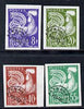 France 1959 Gallic Cock precancelled imperf set of 4 mounted mint Yv 119-22