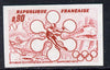 France 1972 Winter Olympic Games 90c imperf colour trial in red unmounted mint as SG 1949