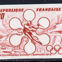 France 1972 Winter Olympic Games 90c imperf colour trial in red unmounted mint as SG 1949