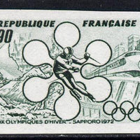 France 1972 Winter Olympic Games 90c imperf colour trial in green unmounted mint as SG 1949