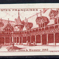 France 1941 Views 15c imperf colour trial in brown-red mounted mint as SG 700