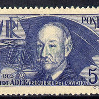 France 1938 Clement Ader (air pioneer) unused without gum with very feint SPECIMEN h/stamp as SG612a