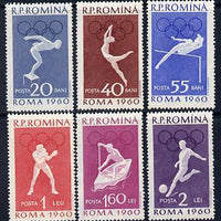 Rumania 1960 Rome Olympic Games 2nd issue perf set of 6 unmounted mint SG 2723-28
