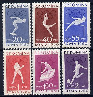 Rumania 1960 Rome Olympic Games 2nd issue perf set of 6 unmounted mint SG 2723-28