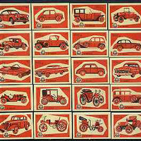 Match Box Labels - complete set of 20 Cars (red on yellow) superb unused condition (Yugoslavian Drava series)