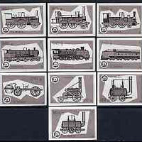 Match Box Labels - complete set of 10 Locomotives (grey background), superb unused condition (Yugoslavian Drava Series)