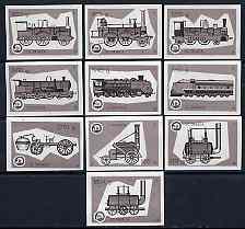 Match Box Labels - complete set of 10 Locomotives (grey background), superb unused condition (Yugoslavian Drava Series)