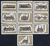 Match Box Labels - complete set of 10 Locomotives (brown background), superb unused condition (Yugoslavian Drava Series)