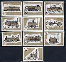 Match Box Labels - complete set of 10 Locomotives (brown background), superb unused condition (Yugoslavian Drava Series)