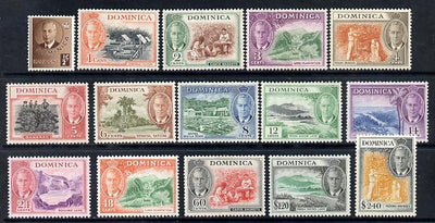 Dominica 1951 KG6 full face definitive set 15 values complete mounted mint SG 120-34