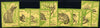 Match Box Labels - complete set of 9 Animals (black & emerald on yellow), superb unused condition (Hungarian)