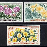 Congo 1961 Flowers set of 3 high values unmounted mint SG 9-11