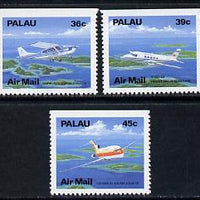 Palau 1989 Aircraft perf set of 3 (ex booklets - one straight edge) unmounted mint SG 261-64