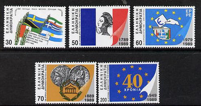 Greece 1989 International Anniversaries P14x13.5 set of 5 unmounted mint SG 1820A-24A