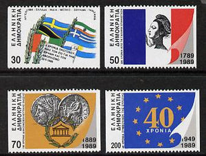 Greece 1989 International Anniversaries P14 x imperf set of 4 (ex 60d) unmounted mint SG 1820B-24B