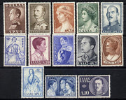 Greece 1956 Royal Family set of 13 (ex 5d) mounted mint SG 747-60