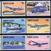 St Lucia 1980 Transport definitive set complete - 12 values unmounted mint SG 537-48