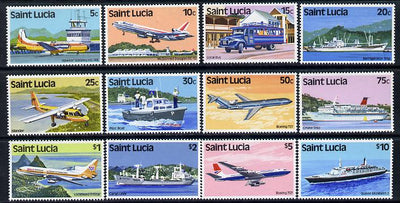 St Lucia 1980 Transport definitive set complete - 12 values unmounted mint SG 537-48