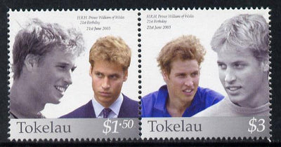 Tokelau 2003 Prince William's 21st Birthday se-tenant pair unmounted mint SG 351-2