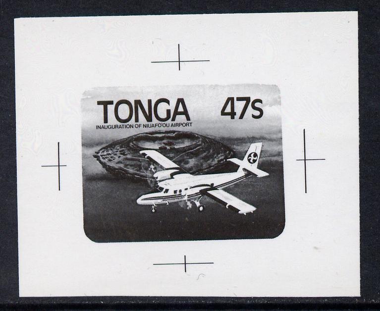 Tonga 1982 Inter-Island Transport 47s DH Sea Otter B&W photographic proof, scarce thus, as SG 815