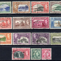 Trinidad & Tobago 1938-44 KG6 definitive set complete - 14 values plus 12c shade good to fine used SG 246-56