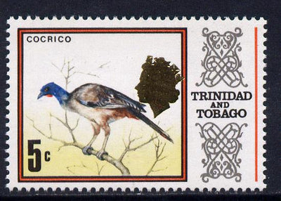 Trinidad & Tobago 1969-72 5c Chachalaca Bird with Queen's Head misplaced downwards unmounted mint SG 341Bvar