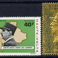 Upper Volta 1971 General De Gaulle Commmoration set of 2 unmounted mint SG 350-51