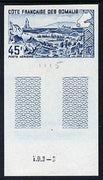French Somali Coast 1965 Lake Abbe 45f imperf colour trial proof in blue unmounted mint as SG 486